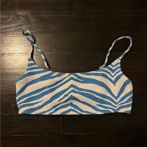 Blue and White Zebra Print Crop Top